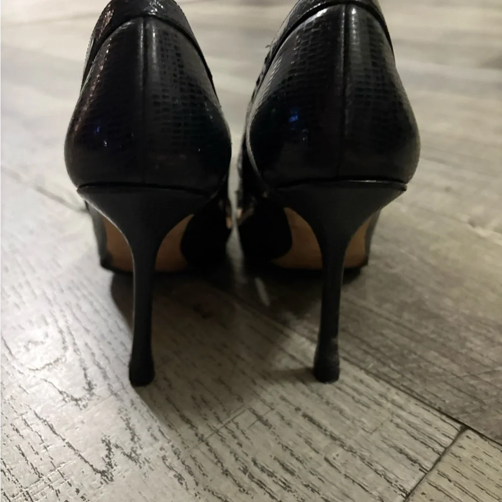 Erin Black Jimmy Choo Black Leather Women's Shoes - Picture 3 of 5